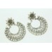 925 sterling silver Hoop Bali earring Tribal design Jewelry Pearl Stone